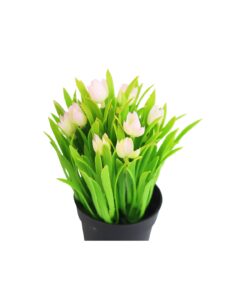 Lily Flower Artificial Plants with Black Pot 21cm
