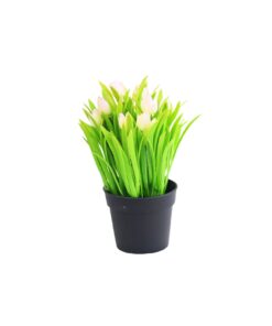 Lily Flower Artificial Plants with Black Pot 21cm