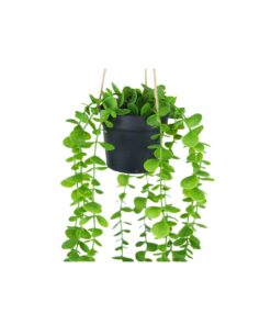 Hanging Faux Grass Plant with Black Pot 45cm