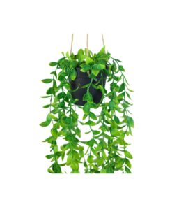 Hanging Faux Leaves Plant with Black Pot 45cm