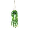 Hanging Faux Leaves Plant with Black Pot 45cm