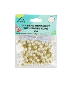 White Pearl DIY Bead Ornament With White Rope 30g