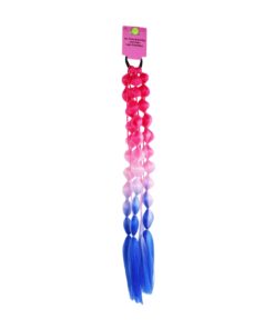 Hot Pink+Blue Party Braid Wig 55cm
