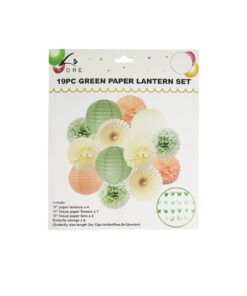 Green Paper Lantern Set 19pc