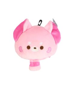 Pink Fox Ear Cups Travel Pillow with Eye Mask