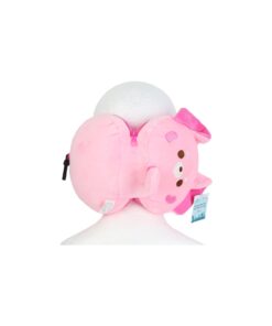 Pink Fox Ear Cups Travel Pillow with Eye Mask