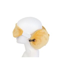 Brown Cat Ear Cups Travel Pillow with Eye Mask
