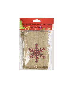 Christmas Gunny Gift Bags 10x14cm 6pc