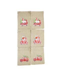 Christmas Gunny Gift Bags 15x20cm 6pc