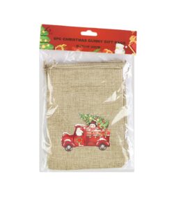 Christmas Gunny Gift Bags 15x20cm 6pc
