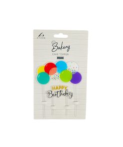 Happy Birthday Balloon Cake Topper 2pcs 15x12cm