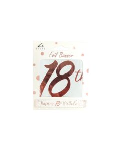 18th Rose Gold Foil Banner 12.7cm x 365.8cm