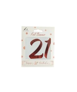 21st Rose Gold Foil Banner 12.7cm x 365.8cm