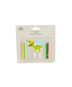 Dinosaur Cake Topper with Candles Set