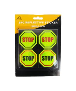 STOP Reflective Sticker 6.5cm 8pc