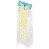 White Flowered Hawaiian Grass Skirt Set 5pc