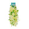 White Hawaiian Lei with Leaves 52.5x 6.5cm 5pc