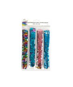 Sequin Slap Bracelet Set 4pc 3x 21.5cm