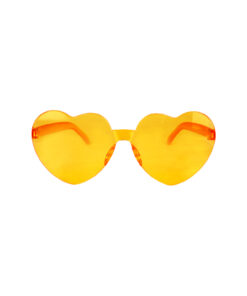 Orange Party Heart Glasses 14x6cm 2pc