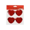 Red Party Heart Glasses 14x6cm 2pc