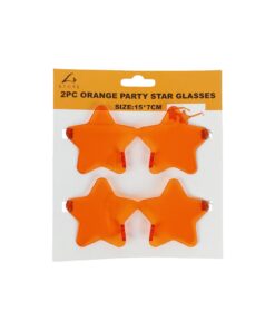 Orange Party Star Glasses 15x7cm 2pc