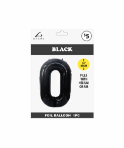 Alternative view of Black Foil Number Balloon 0