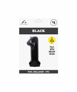 Alternative view of Black Foil Number Balloon 1