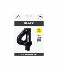 Alternative view of Black Foil Number Balloon 4