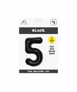 Alternative view of Black Foil Number Balloon 5