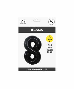 Alternative view of Black Foil Number Balloon 8