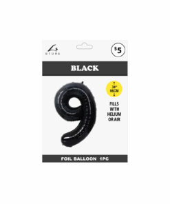 Alternative view of Black Foil Number Balloon 9