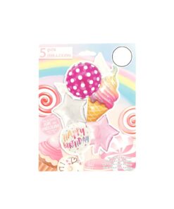 Cone & Candy Birthday Day Theme Party Foil Balloons 5pc