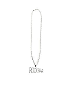 Silver Rock Star Metal Bling Necklace 70cm