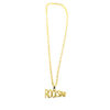 Gold Rock Star Metal Bling Necklace 70cm