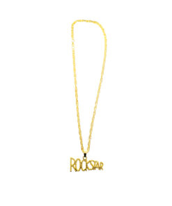 Gold Rock Star Metal Bling Necklace