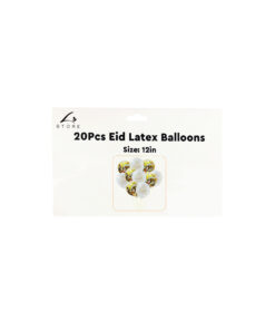 White Eid Latex Balloons 12in 20pc