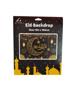Black Eid Backdrop 150x100cm 1pc