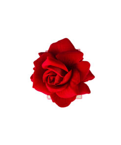 Red Rose Flower Hairclip 13cm