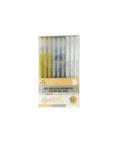 Gold Silver White Color Gel Pen 9pc
