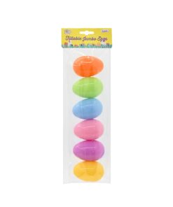 Jumbo Pastel Easter Fillable Eggs 7cm 6pk