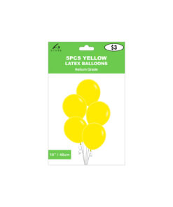 Alternative view of Yellow Latex Balloons 18in 5pk