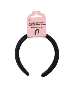 Black Sponge Padded Headband 3x37cm