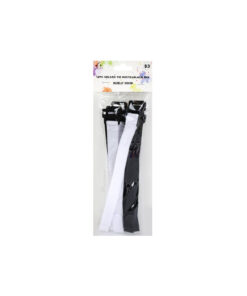Black & White Mix Velcro Ties 12pc