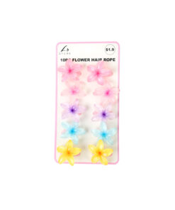 Flower Design Hair Elastic Ties 10pc