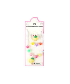 Pineapple Necklace & Bracelet & Ring Set