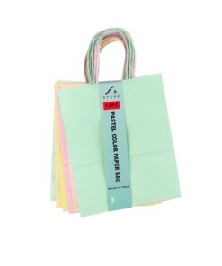 Medium Pastel Color Paper Bags 27x22x11cm 12pc