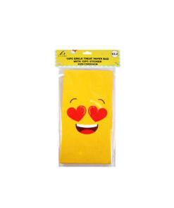 Emoji Paper Treat Paper Bags With Stickers 10pc