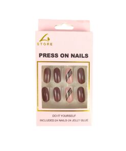 Brown Press On Nails 24pc