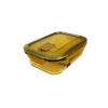 2-Comp Rectangle Amber Borosilicate Glass Container 800ml