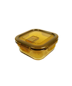 Square Amber Borosilicate Glass Container 800ml